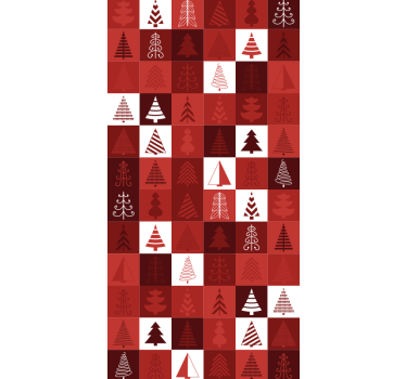 Papier peint Noël modèles d'arbres festifs - TenStickers