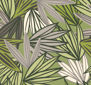 Papier peint salle de bain fôret motif feuilles - TenStickers