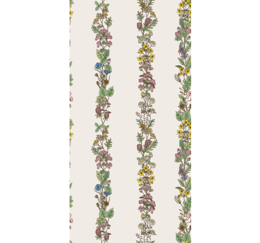 Papier peint salle de bain rayures verticales botaniques - TenStickers