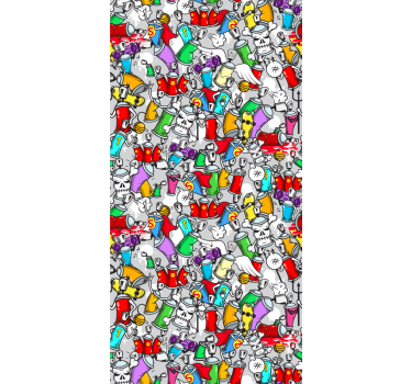 Papier peint art pots de peinture graffiti - TenStickers