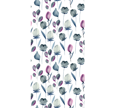 Papier peint floral fleurs aquarelles - TenStickers