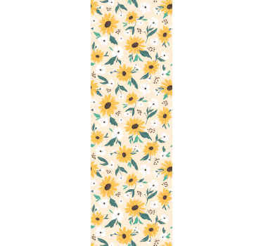 Papier peint floral motif tournesol - TenStickers