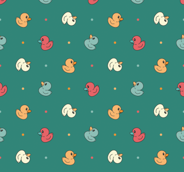 Papier peint salle de bain modèle de canard en caoutchouc - TenStickers