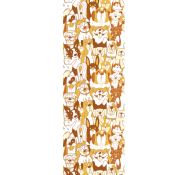 Papier peint chiens motif blanc et orange - TenStickers