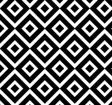Papier peint salle de bain avec carré géométrique noir et blanc - TenStickers