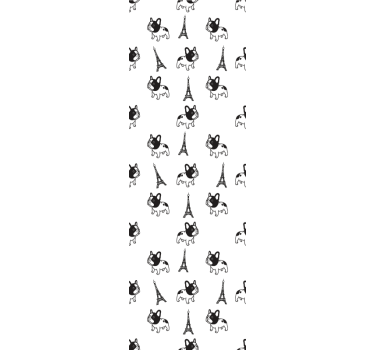 Papier peint chiens parisien à la mode - TenStickers