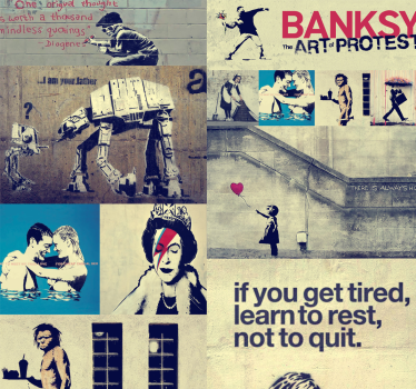 Papier peint arte Collage Banksy - TenStickers