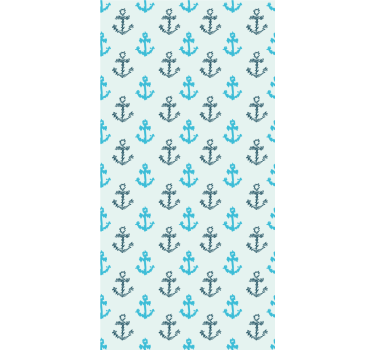 Papier peint salle de bain modèle d'ancre nautique - TenStickers