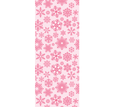 Papier peint Noël motif de flocon de neige rose - TenStickers