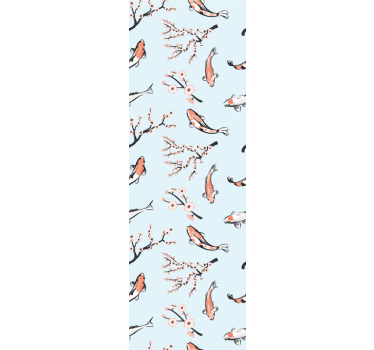 Papier peint poisson et fleurs de cerisier - TenStickers