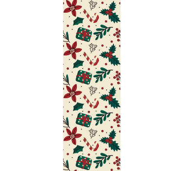 Papier peint Noël motif botanique festif - TenStickers