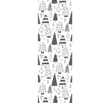 Papier peint Noël motif d'arbres festifs - TenStickers