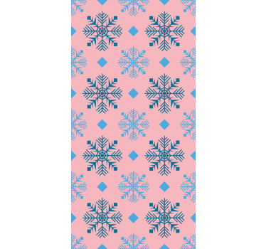 Papier peint Noël motif de flocon de neige géométrique - TenStickers
