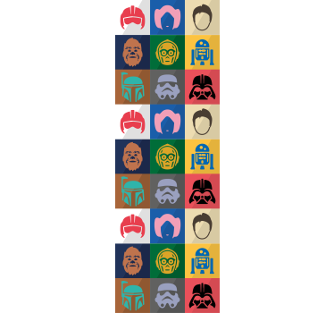Papier peint art grille de personnages emblématiques - TenStickers