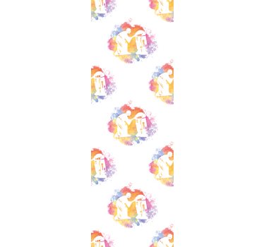 Papier peint art silhouette de couple abstrait - TenStickers