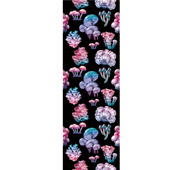 Papier peint art fantaisie de champignon floral - TenStickers