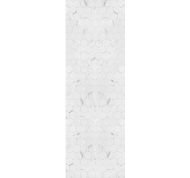 Papier peint effet marbre motif hexagonal blanc - TenStickers