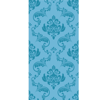 Papier peint salle de bain courbes botaniques bleues - TenStickers