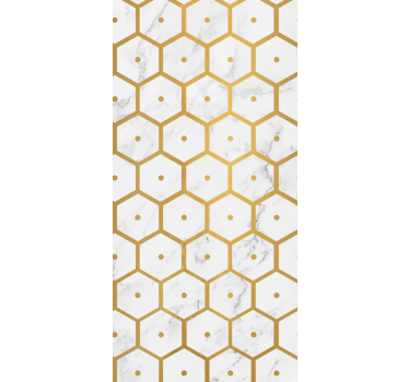 Papier peint salle de bain motif hexagonal élégant - TenStickers
