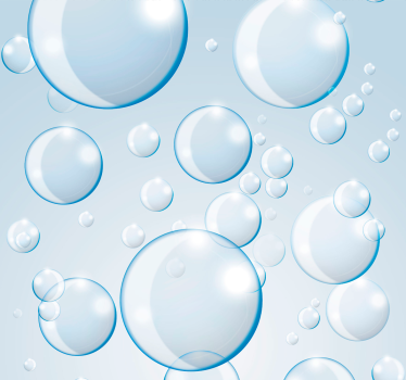 Papier peint salle de bain graphique danse de bulles - TenStickers