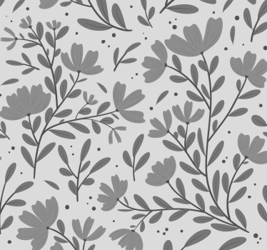 Papier peint tête de lit motif de fleurs grises - TenStickers
