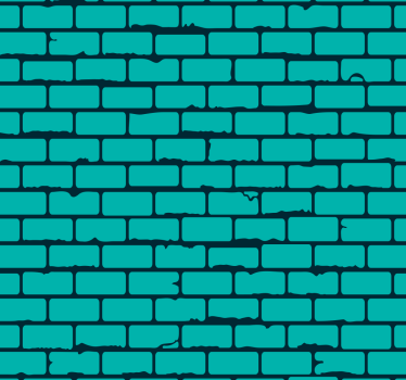 Papier peint briques illusion de brique turquoise - TenStickers