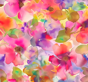 Papier peint entrée conception de fleurs multicolores - TenStickers