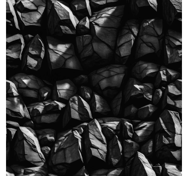 Papier peint pierre conception noire - TenStickers