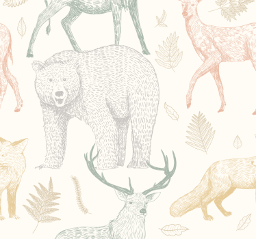 Papier peint animaux conception forestière minimaliste - TenStickers