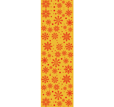 Papier peint Noël flocons de neige rouges sur fond jaune - TenStickers