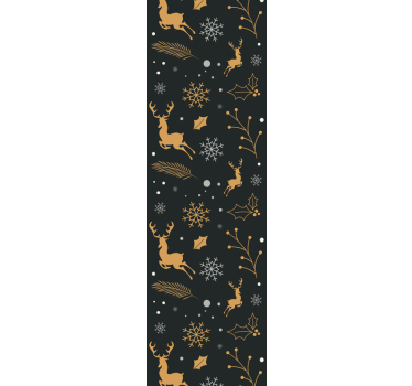 Papier peint Noël motif de renne doré - TenStickers