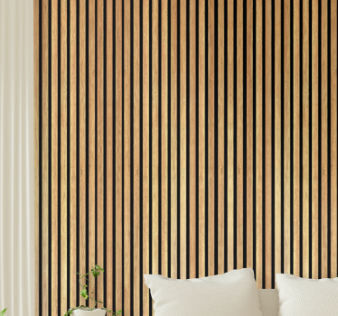 Papier peint bois lattes en teck marron style bois - TenStickers