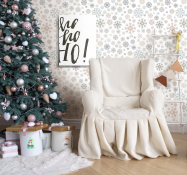 Papier peint Noël charme d'hiver flocon de neige - TenStickers