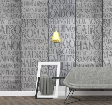 Papier peint de texte Noms de Villes - TenStickers