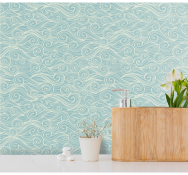 Papier peint salle de bain vagues de l'océan relaxantes - TenStickers