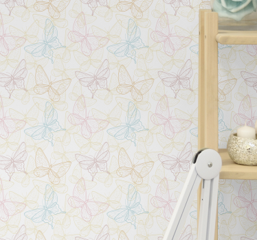Papier peint salle de bain papillons multicolores - TenStickers