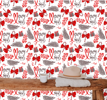 Papier peint Noël éléments de vacances festives - TenStickers