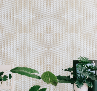 Papier peint motif tissé blanc - TenStickers