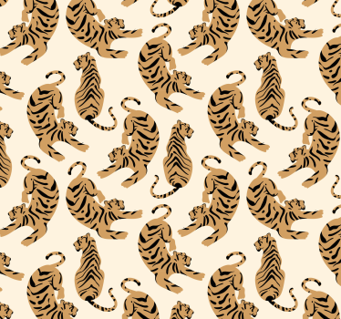 Papier peint chambre Dessins de tigre pour enfants - TenStickers