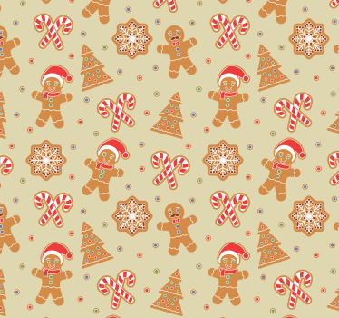 Tapisserie salon Modèle de père noël en pain d'épice - TenStickers