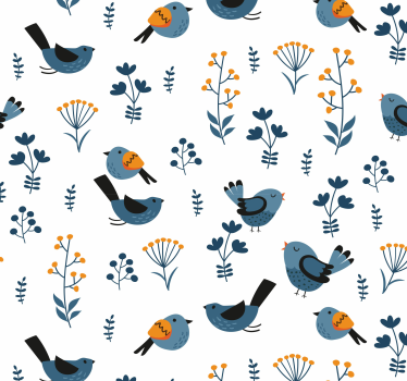Tapisserie chambre sticker d'oiseaux de printemps - TenStickers