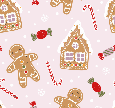 Papier peint Noël fête du pain d'épice - TenStickers