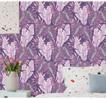 Papier peint fleur moderne Maranta violet - TenStickers