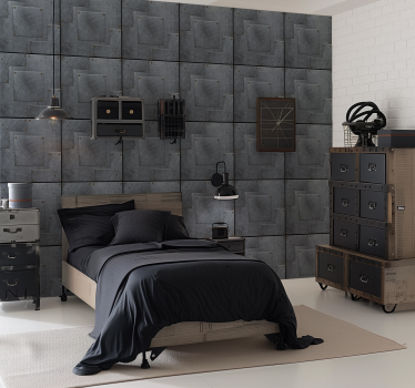 Papier peint chambre ado plaques d'acier - TenStickers
