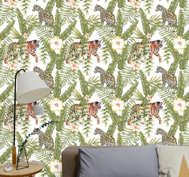 Papier peint animaux faune de la jungle tropicale - TenStickers