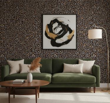 Papier peint animaux fond gris avec taches de léopard - TenStickers