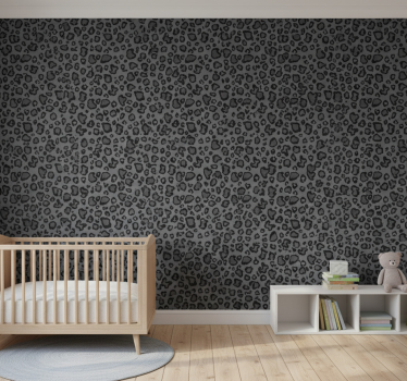 Papier peint animaux motif léopard gris foncé et noir - TenStickers
