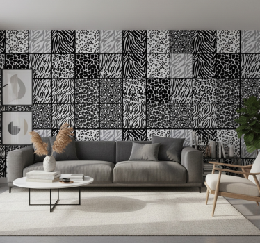 Papier peint animaux motifs variés - TenStickers