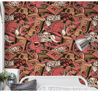 Papier peint art brainstorming éclectique - TenStickers