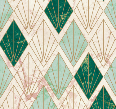 Papier peint salle de bain art déco marin motifs de losanges - TenStickers